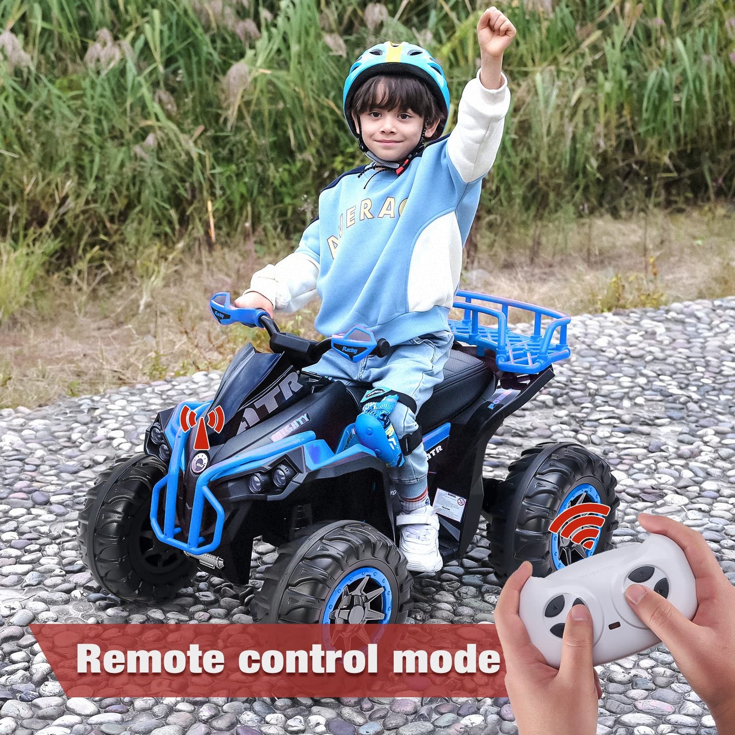 Soar Remote Control Four Wheeler for - Electirc Toddler 4 Wheeler for 3-6, Ride on ATV 12v Battery Powered, Kids Quad with LED L