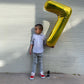Gold Number 7 Balloon 40 Inch, 7 Balloon Number, 7Th Birthday Decorations, Gold Party Supplies For Boys Girls