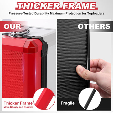 (2025 New Upgrade) Toploader Storage Plus Box For 3' X 4' 35Pt Rigid, Card Holders For Toploaders, Trading Cards & Sports Cards, Trading Card Case(Holds 600+ Cards) (Red&White)