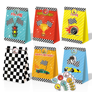 Race Car Gift Bags 24 Pcs Race Car Party Supplies For Boys Race Car Party Favors Cars Theme Birthday Party Decorations Car Goody