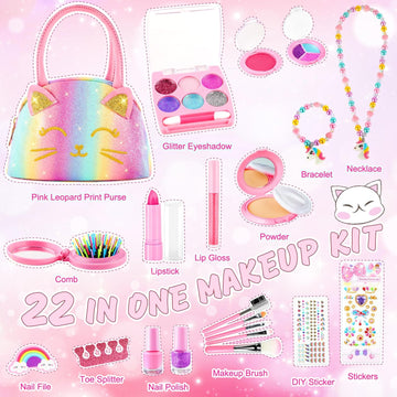 Kids Makeup Kit For Girls Toys, Toddler Makeup Kit, Washable Make Up For Kids Girls, Kids Makeup Sets For Girls, Girls Makeup Ki