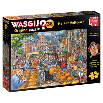 Jumbo, Wasgij, Original 38 - Market Meltdown!, Unique Collectable Jigsaw Puzzle For Adults, 1,000 Piece