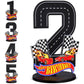 MiniInflat Race Car 2nd Birthday Number Sign Centerpiece Race Car Theme 2nd Birthday Party Supplies Wooden Table Decoration Phot