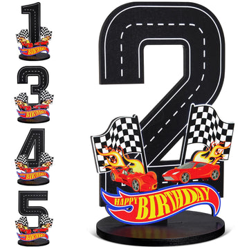 MiniInflat Race Car 2nd Birthday Number Sign Centerpiece Race Car Theme 2nd Birthday Party Supplies Wooden Table Decoration Phot