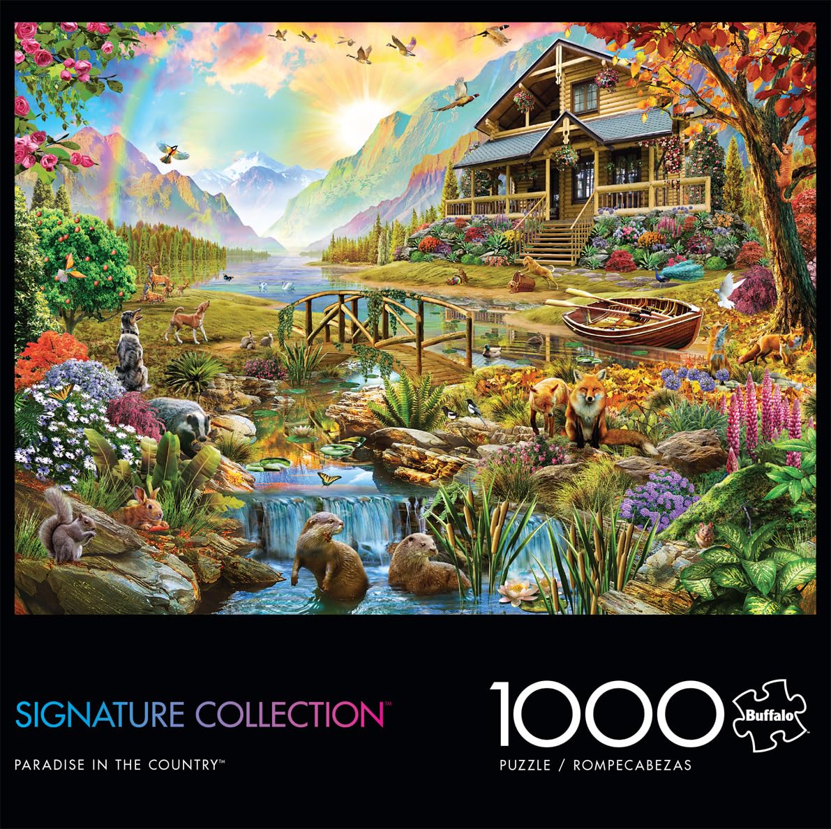 Buffalo Games 1000 Piece Jigsaw Puzzle - Paradise in The Country - Large Multicolor Cardboard - Model 1450