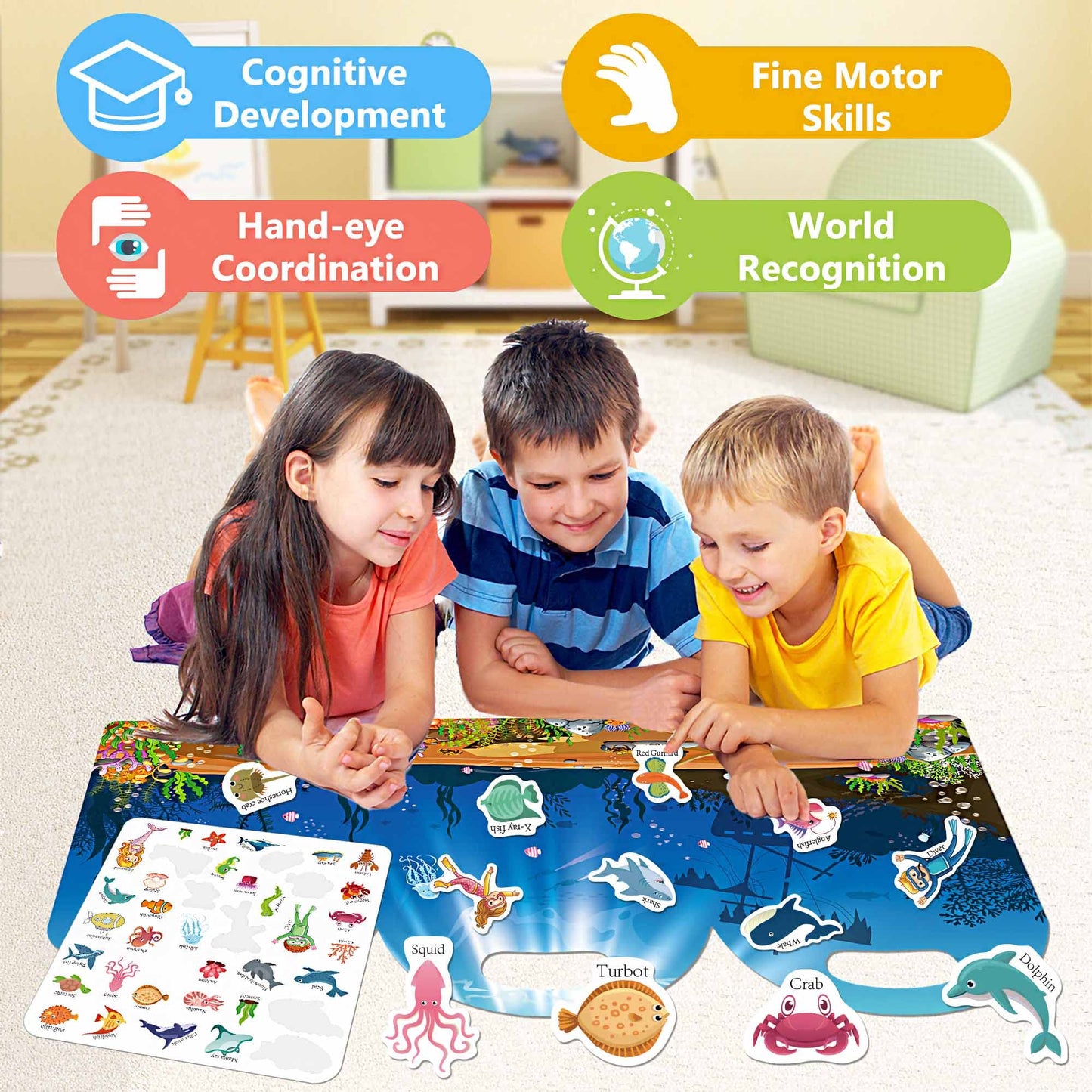 Igetooy Reusable Sticker Books For Toddlers 1-3, Sticker Book For Toddlers 2-4 Years, Toddler Travel Essential In The Car/Train/Plane