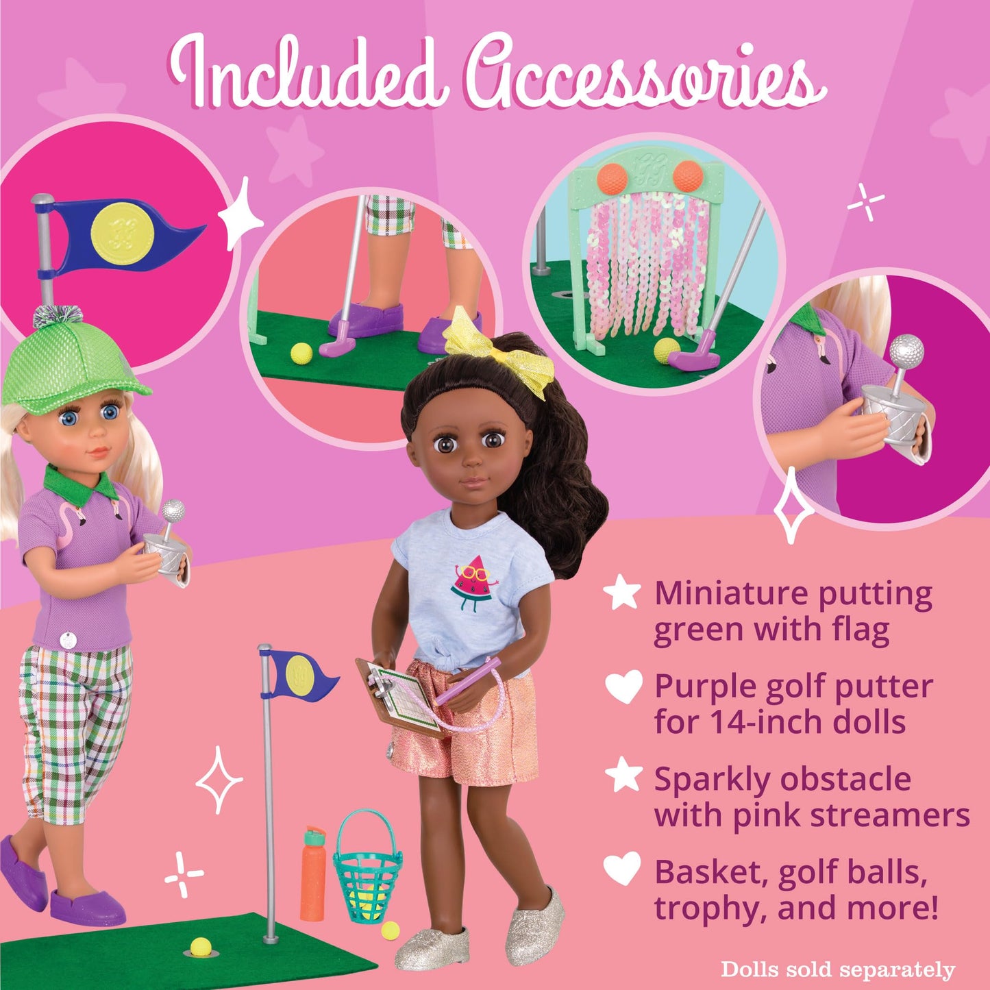 Glitter Girls – Scores That Shine – Mini Golf Set For 14-Inch Dolls - Toys, Clothes & Accessories For Girls 3-Year-Old & Up