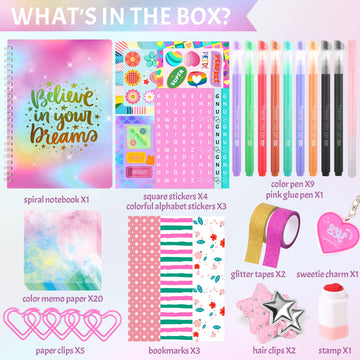Nsrzua Gifts For 8 9 10 11 12 13 14 Year Old Girl - Diy Journal Kit For Girls,Toys For Ages 8-14 Girls And Birthday Gifts For Gi
