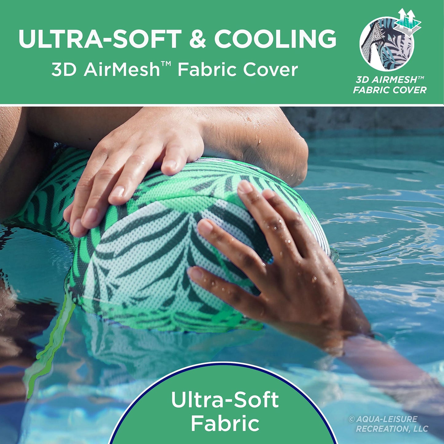 Aqua Supreme Oversized Inflatable Pool Noodle Chair – Soft Mesh Sling-Floating Chair Noodle Float – Teal Fern