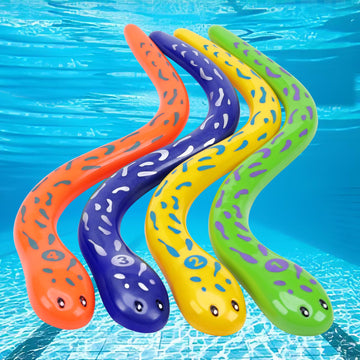 4Pcs Pool Diving Toys For Kids - Eels Snake Diving Toys Underwater Swimming Pool Accessories, Swimming Pool Games For Kids Adult