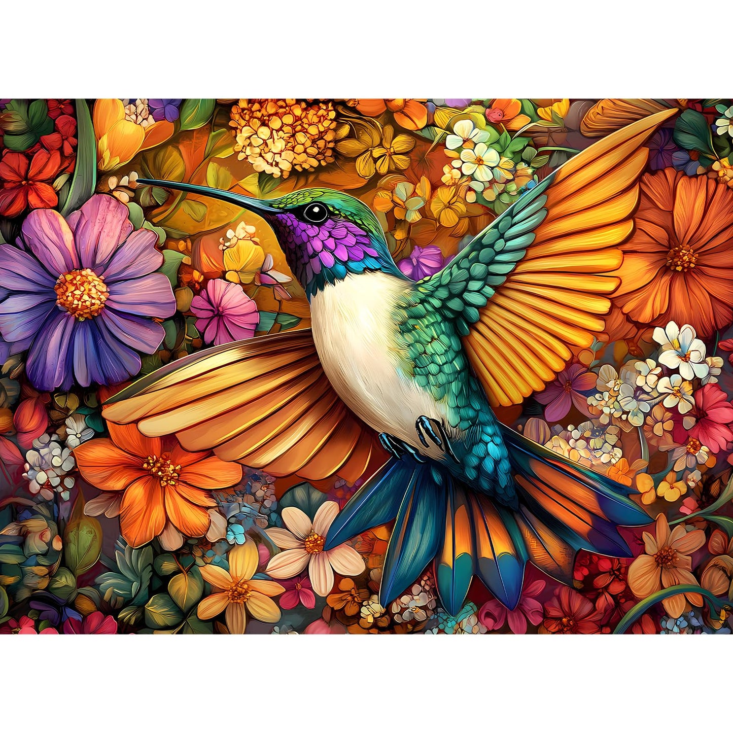 mature-themed Puzzles 300 Pieces  Hummingbird Floral Jigsaw Puzzles for Kids mature-themeds Seniors 300 Pieces  Glossy Sturdy Vibrant Puzzle 300 Piece  Challenging Puzzle Great Gift for Family Friends