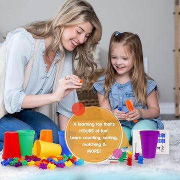 Bmag Counting Bears With Matching Sorting Cups, Preschool Learning Toys Color Recognition And Math Learning Games, Stem Educational Toy Gift For Kids Age 3 4 5 Year Old Boys Girls
