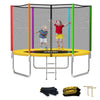 Skok Trampolines 10Ft Colorful Kids Trampoline With Enclosure Net, Trampoline Outdoor For Kids And Adults, With Spring Pad, Jump