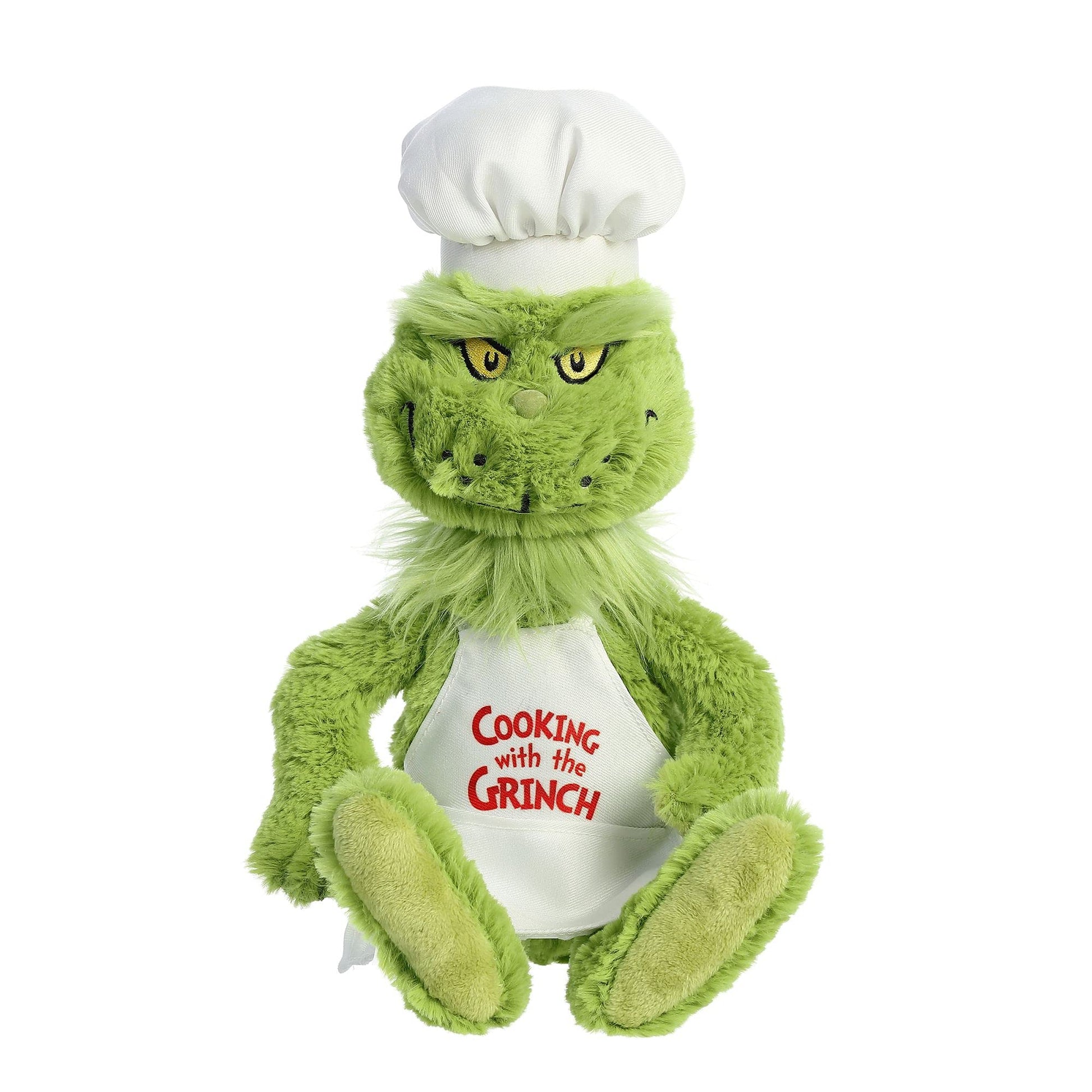 Aurora® Whimsical Dr. Seuss™ Chef Grinch Stuffed Animal - Magical Storytelling - Officially Licensed - Green 14 Inches