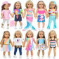 Fashion 10 Sets 18 Inch Doll Clothes And Accessories Play Set Inlcude Mermaid Shinning Dress Outfits Bikini Hat Handbag (No Doll)