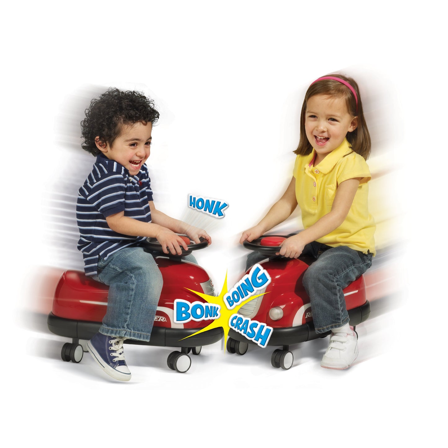 Radio Flyer Classic Bumper Car - Red Ride On Toy for Ages 1-3, Large Plastic Model 740S