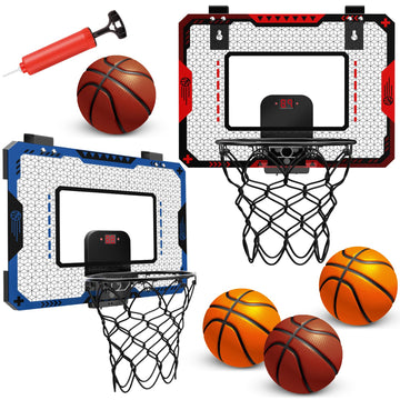 OCHIDO 2 Pcs Basketball Hoop Indoor for Boys 3 4 5 6 7 8 9 10 11 12 Year Old,Over The Door Mini Basketball Hoop Indoor with Scor