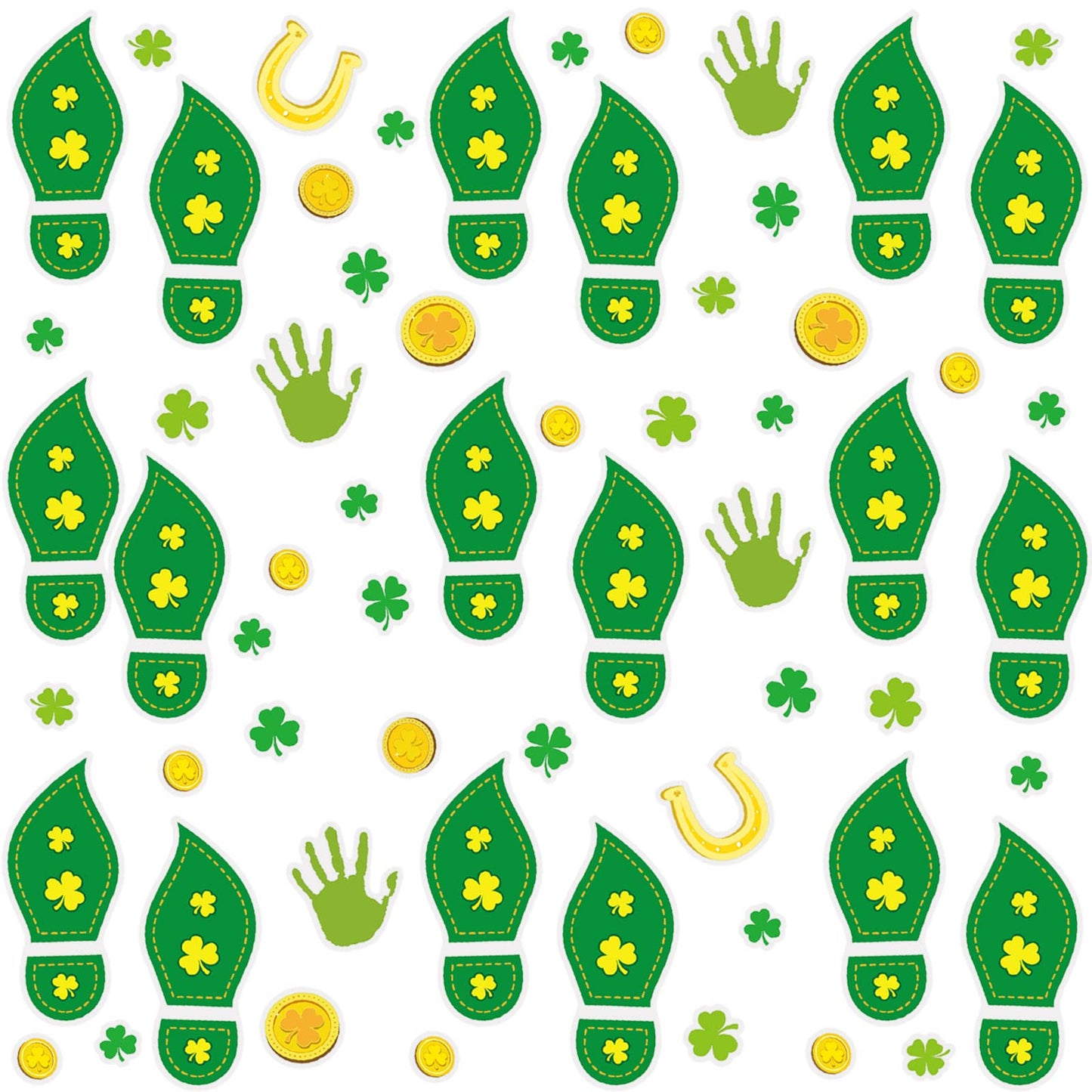 400Pcs Leprechaun Footprint Stickers St. Patricks Day Stickers Leprechaun Floor Decals Shamrock Gold Coin Decoration Stickers f