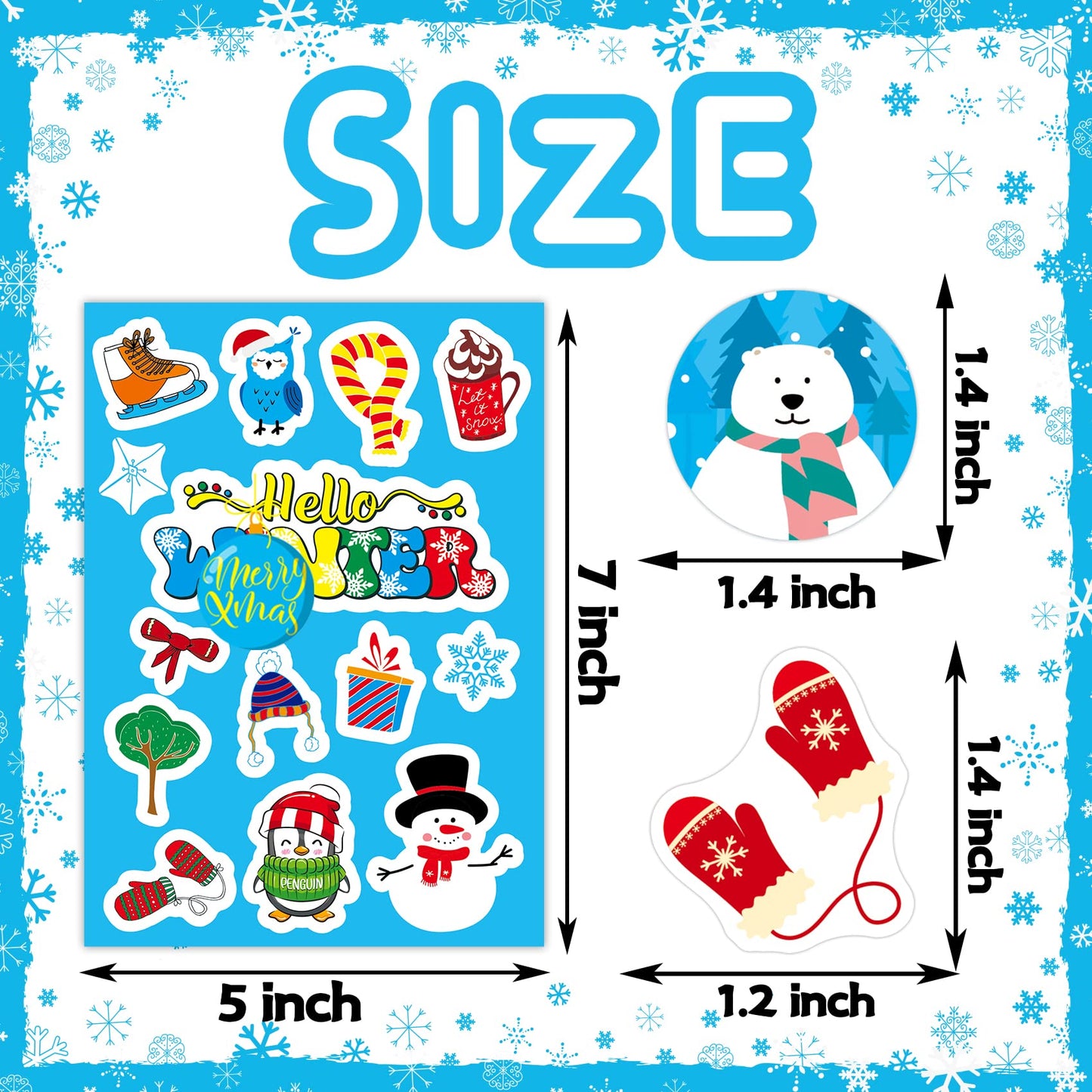 Miss Fantasy Winter Stickers For Kids Winter Holiday Snowflake Snowman Stickers Hello Winter Stickers For Envelopes Gifts Crafts Scrapbooking Winter Holiday Sticker Bulk For Teachers School Classroom