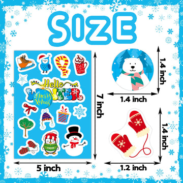 Miss Fantasy Winter Stickers For Kids Winter Holiday Snowflake Snowman Stickers Hello Winter Stickers For Envelopes Gifts Crafts Scrapbooking Winter Holiday Sticker Bulk For Teachers School Classroom