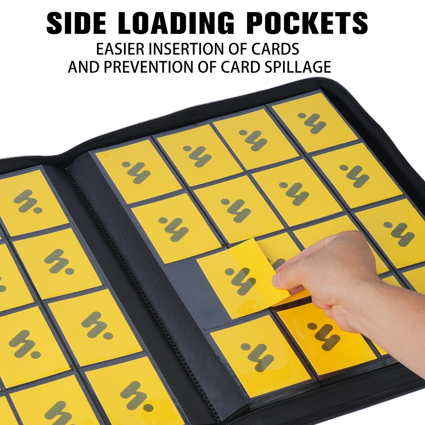 MORABTO enhanced 1000+ Pockets Card Binder 16 Pockets Trading Card Binder Ringless Side Loading Trading Card Album Folder for TCG -Red