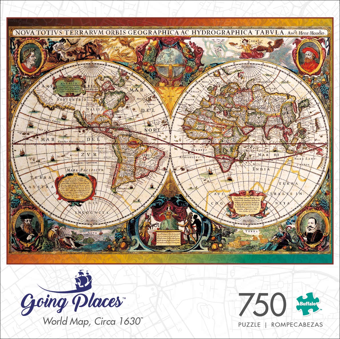 Buffalo Games - World Map, Circa 1630-750 Piece Jigsaw Puzzle For Adults -Challenging Puzzle Perfect For Game Nights - Finished Size Is 24.00 X 18.00