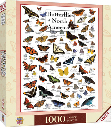 Masterpieces 1000 Piece Jigsaw Puzzle For Adults, Family, Or Youth - Butterflies Of North America - 19.25''X26.75''