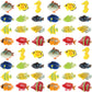 Boao 48 Pcs Plastic Fish Toys Small Tropical Fish Figure Play Set Sea Animals Bath Toys Tropical Party Favors Assorted Ocean Creatures Figures Birthday Learning Educational Party Supplies