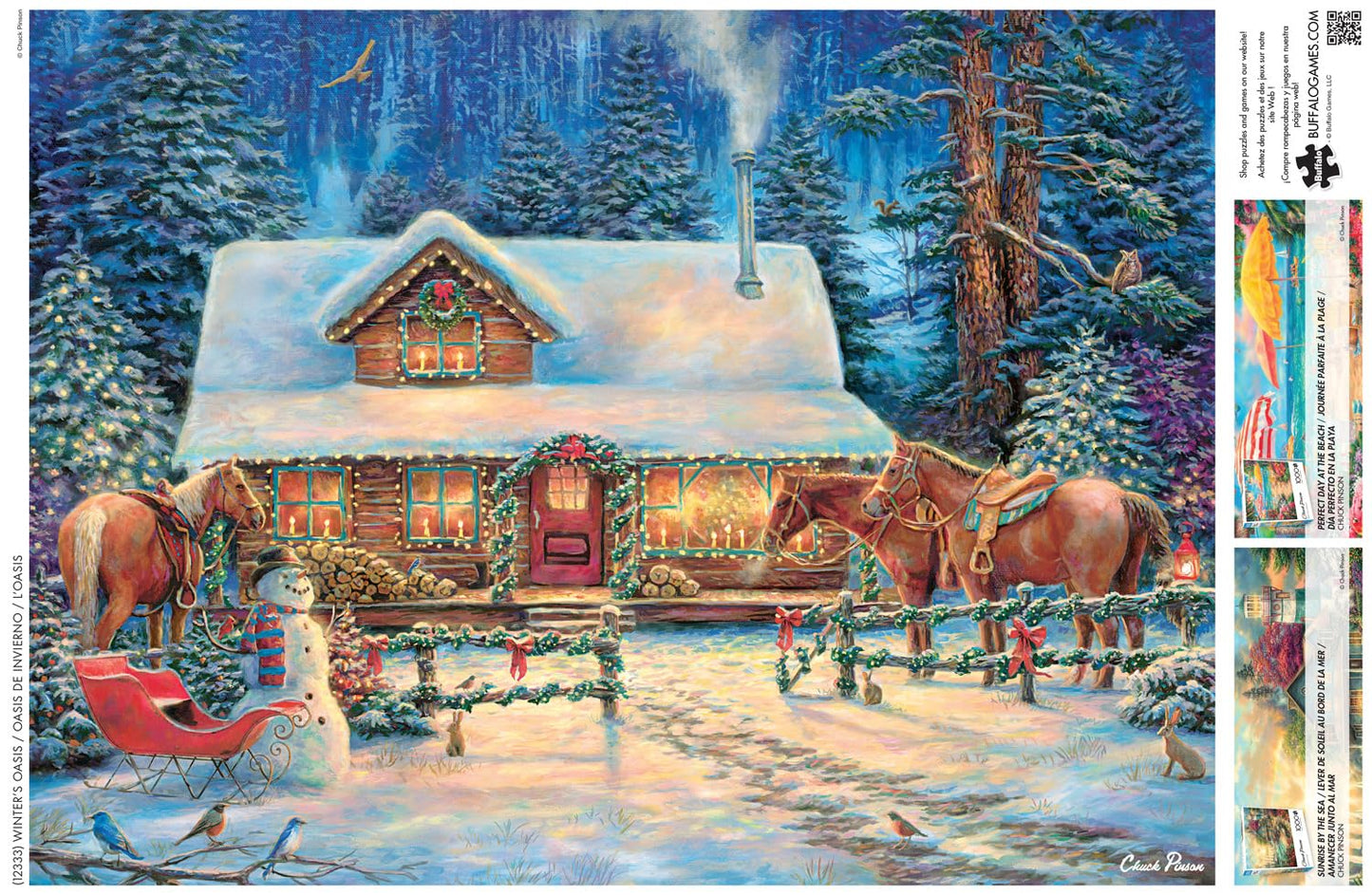 Buffalo Games - Chuck Pinson - Winter'S Oasis - 1000 Piece Jigsaw Puzzle For Adults -Challenging Puzzle Perfect For Game Nights - Finished Size Is 26.75 X 19.75