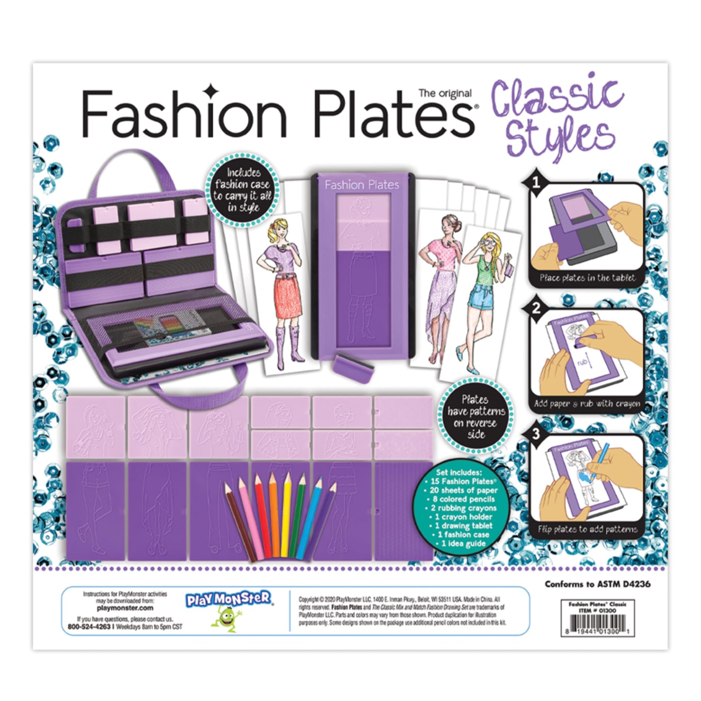 Kahootz Fashion Plates - Classic Styles - Mix-and-Match Drawing Kit - Make 100s of Fabulous Fashion Designs - For Ages 6+