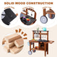 Robud Mud Kitchen For Kids Outdoor With Wheels, Wooden Outdoor Play Kitchen, Kids Mud Kitchen With Removable Sink & Faucet, Mont
