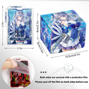 Sabermaster Card Deck Box Fits For Ygo Mtg,100+ Card Storage Box Trading Games Pu Leather Storage Premium Deck Case (Tearlaments