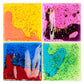 LONGKING 4-Pack Liquid Tiles for Kids, Soft Gel Liquid Sensory Toys for Autistic Children, Sensory Mats, Sensory Toys for Toddle