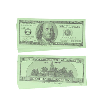 Learning Advantage One Hundred Dollar Play Bills - Set Of 50 $100 Paper Bills - Designed And Sized Like Real Us Currency - Teach