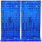 Propsicle 2 Pcs 3Ftx6Ft Blue Foil Fringe Square Blackout Curtains Happy Birthday Party, Anniversary, Bachelorette, Baby Shower, 