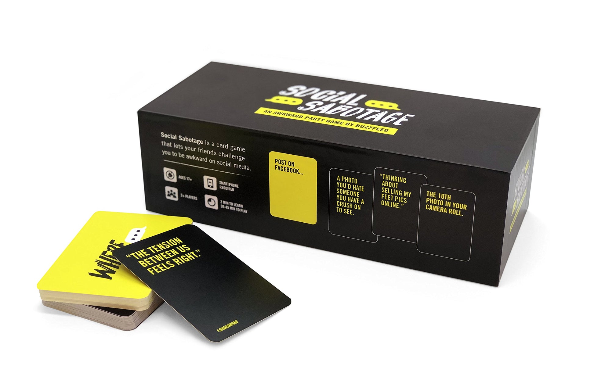 Social Sabotage: An Awkward Party Game By Buzzfeed, Includes 500 Hilariously Awkward Cards To Post On Social Media, For 3 Or More Players