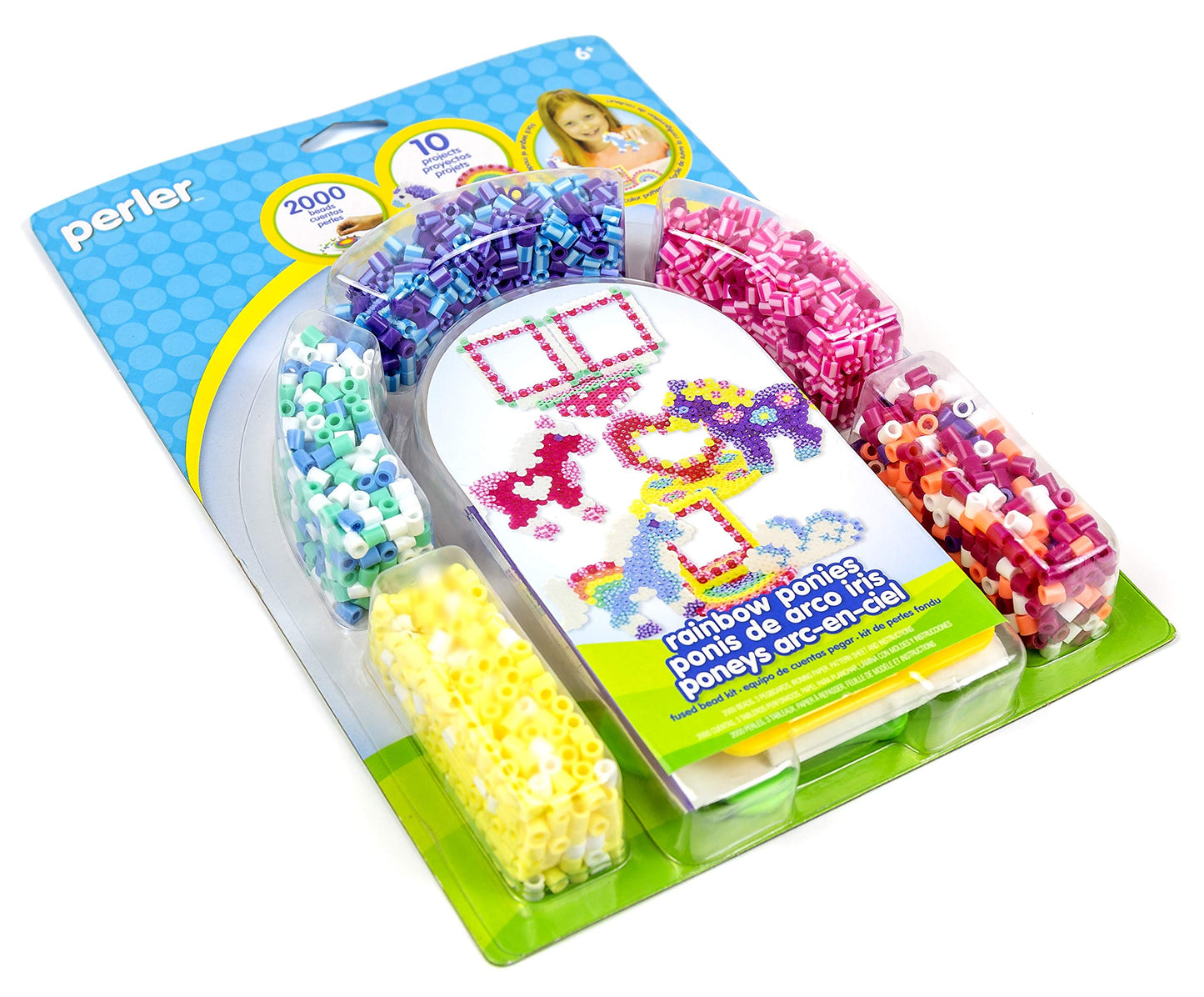 Perler Beads Rainbow Pony Fused Bead Kit Beads for Girls, 2000 pcs