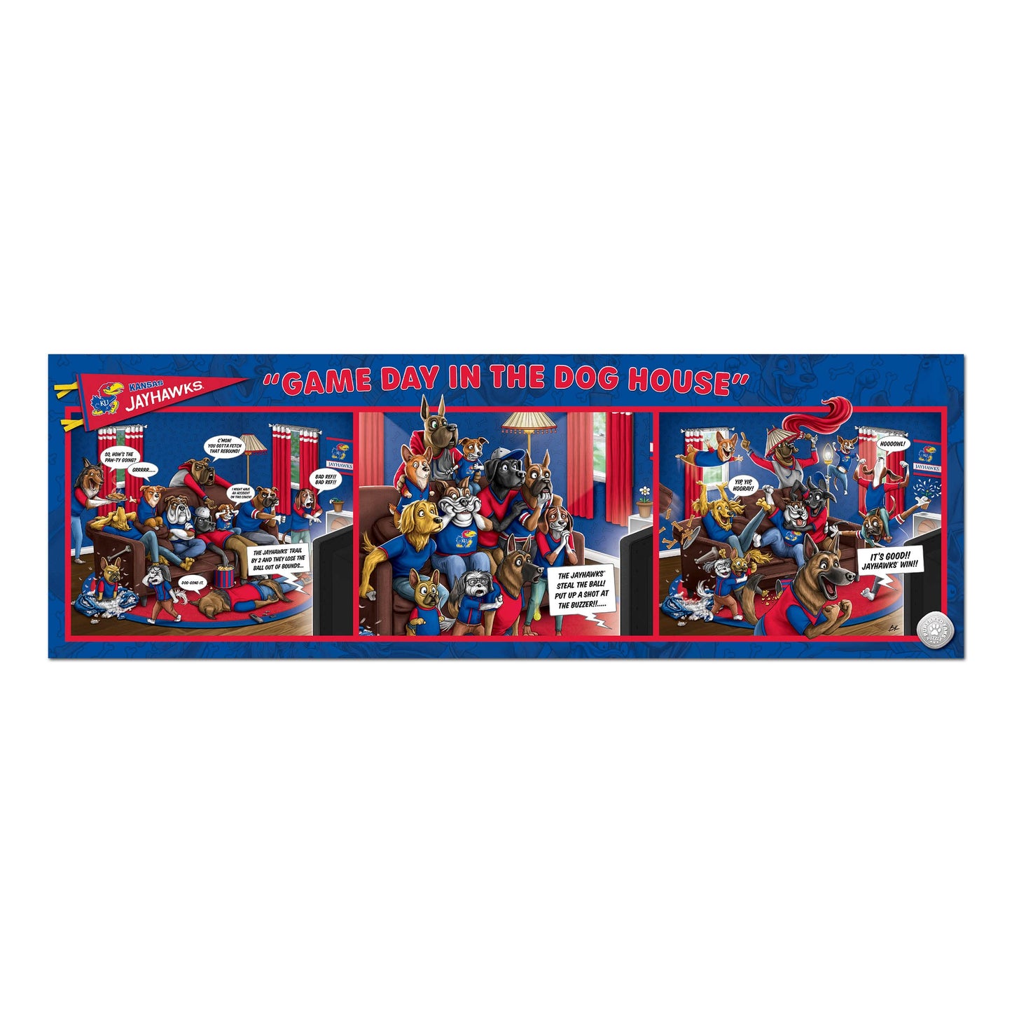 Youthefan Ncaa Kansas Jayhawks Game Day In The Dog House 1000Pc Puzzle