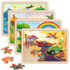 Synarry Large Wooden Monster Truck Puzzles For Kids Gift Box(12.2*9.4 In) - Fsc Certified, 24 Piece Puzzles For Toddlers 3-5, Wood Puzzles For Kids Ages 4-6, Toys Gifts For 3 4 5 6 Year Old Boys Girls