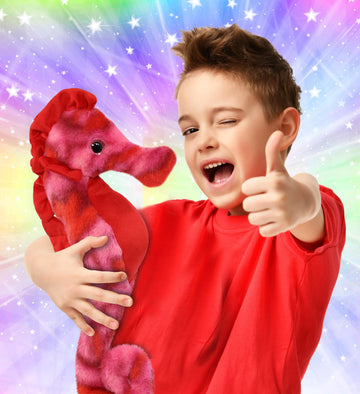Dollibu Blue Tie-Dye Seahorse Super Soft Stuffed Animal, Cute Realistic Stuffed Animals For Girls, Boys, Adults Animal Gifts, Ki