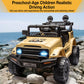 Hetoy 12V Electric Ride-On Truck for Kids - Remote Control Car with Spring Suspension, LED Lights, Music & 3 Speeds | Battery-Po