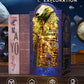 Ourmiao Book Nook Kit Interstellar, Diy Booknooks Kit For Adults Teens With Sensor Lights, Bookshelf Diorama Miniature Scenes In
