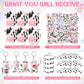 122 Pcs Cow Party Favors Supplies Include Cow Keychains Cow Silicone Bracelets Cow Party Paper Bags Treat Bags Cow Vinyl Sticker