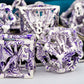 Aruohha Hollow Dnd Dice Set Silver Purple 5-Headed Dragons D And D Dice With Gift Box, Role Playing Games Rpg 7Pcs Dungeons Meta
