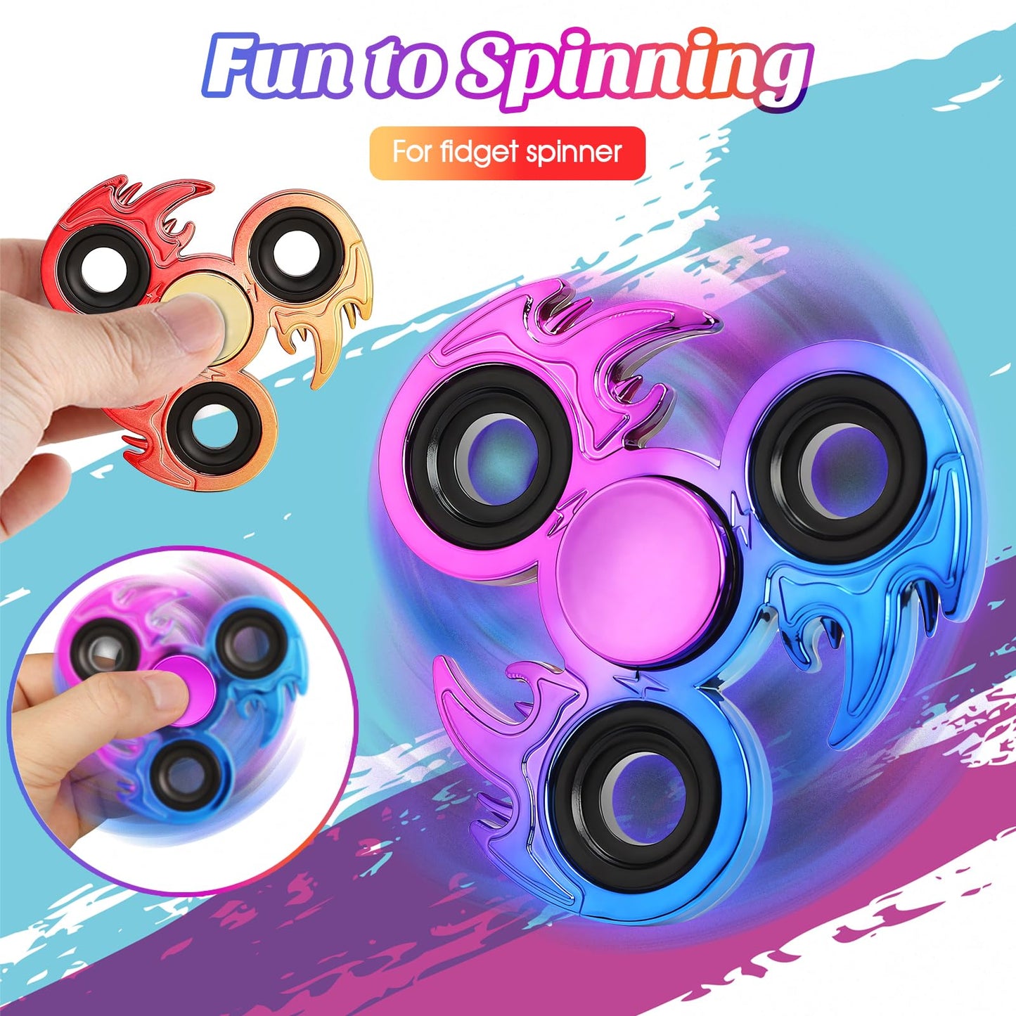 Jawhock 2 Pack Fidget Spinners, High Speed Precison Metal Hand Spinners For Focus, Streess Reduction And Boredom, Ideal For Enhancing Concentration And Killing Time