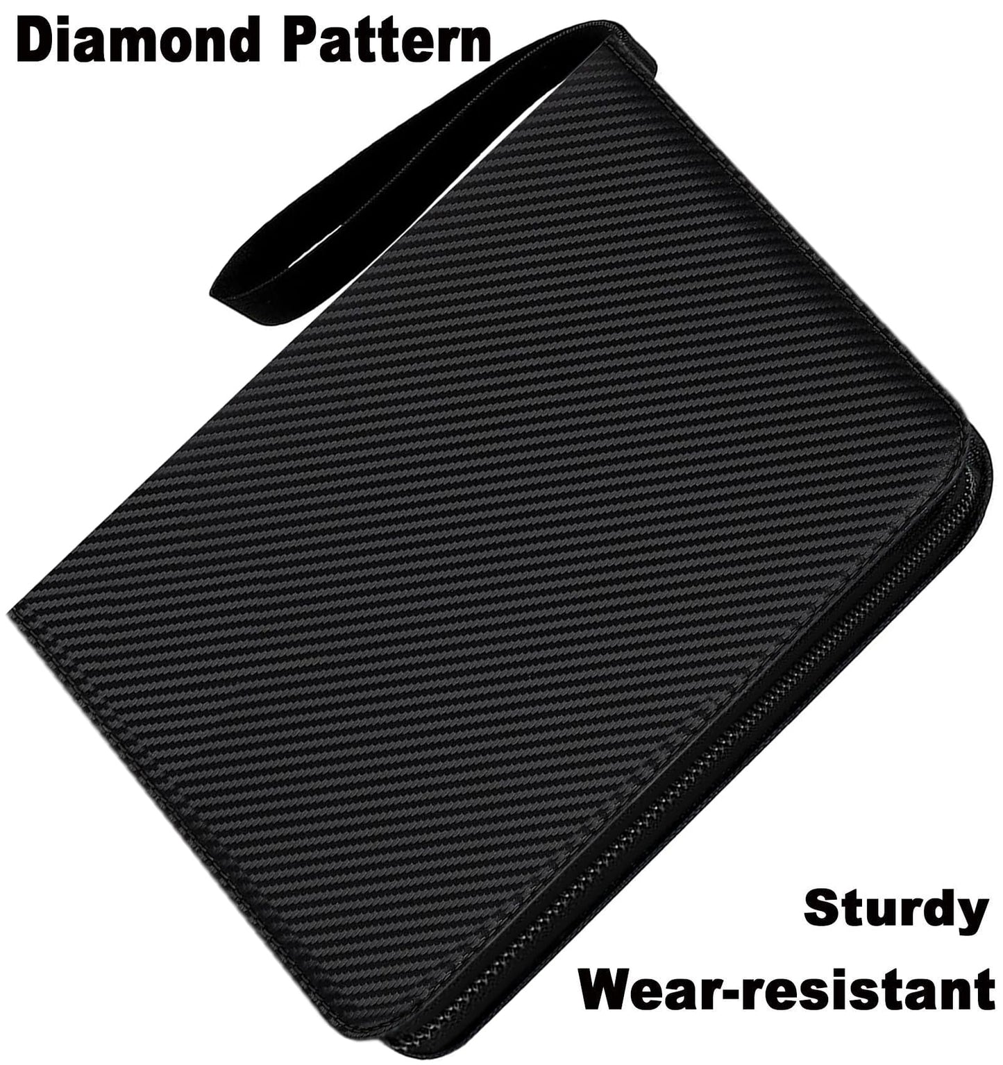 Card Binder 9 Pocket enhanced Zipper Trading Card Album 720 Cards Folders for Collectible MTG TCG Sports Cards Binder (Dark Black)