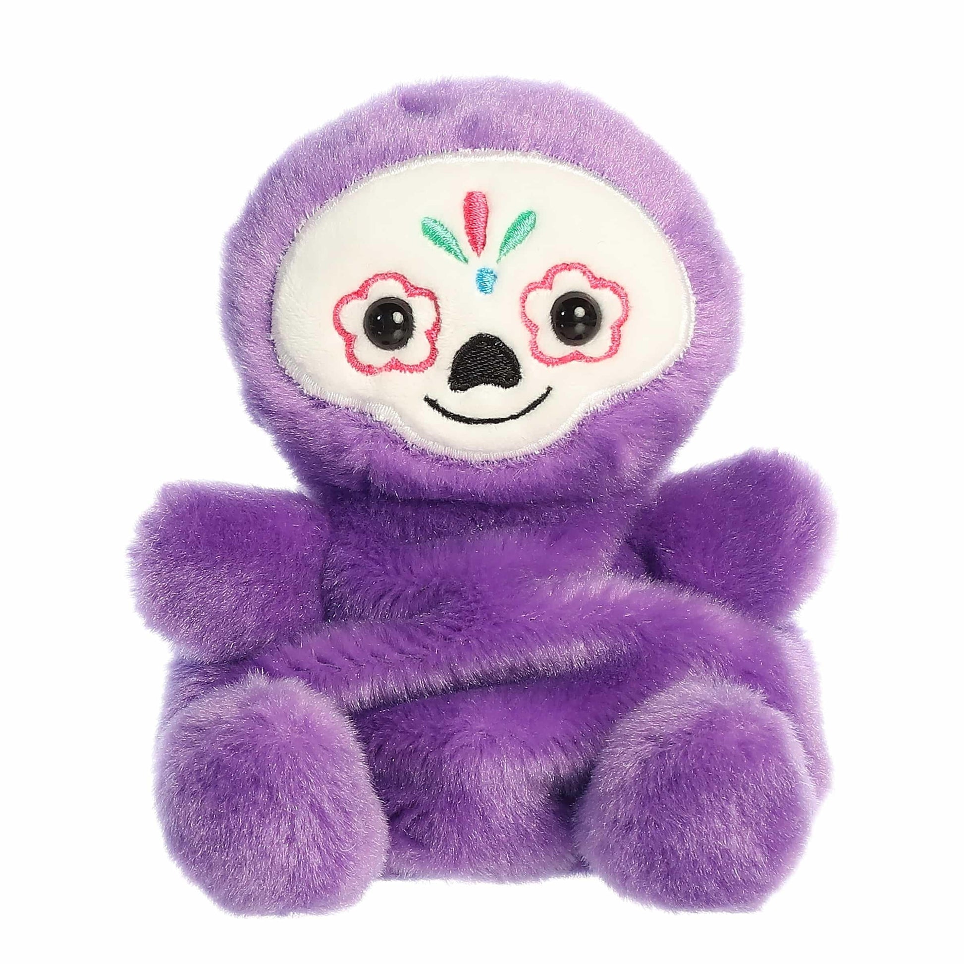 Aurora Spooky Palm Pals Sonia Sugar Skull Stuffed Animal - Fun Collectible Plush for Kids and mature-themed Collectors - Perfect for Halloween Decorations and Gifts - Purple 4.5 Inches