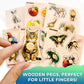 Quokka Wooden Puzzles For Toddlers 1-3 – 6 Pegged Puzzles For Kids Ages 2-4 – Animal And Fruits Learning Toy For Kids – Gift Realistic Educational Game For Boy And Girl
