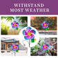 Viveta 2 Pack Wind Spinners With Metal Stake, 28.7 Inches Outdoor Garden Pinwheels Spinners Purple Flower Shape Design For Yard