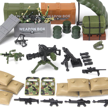 Feleph Military  Pack Army Toy Set Building Block for Soldier Figures  Camouflage Combat Suit WW2 Model SWAT Gear Piece Accessories Equipment Kit